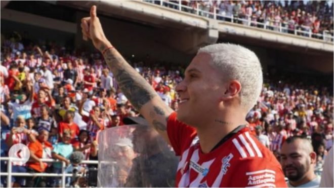 Quintero, el día de su presentación como jugador del Junior.