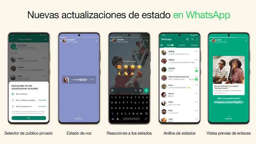 WhatsApp aumentó la variedad de sus estados.