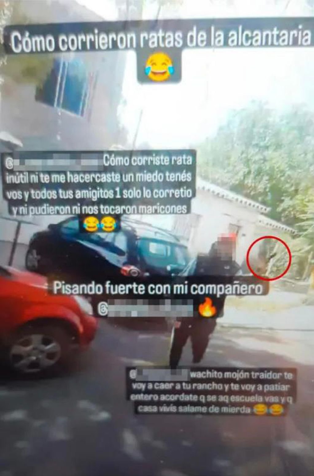 Foto del joven de 17 años en el que amenazaba a sus rivales con la pistola que había utilizado más temprano.