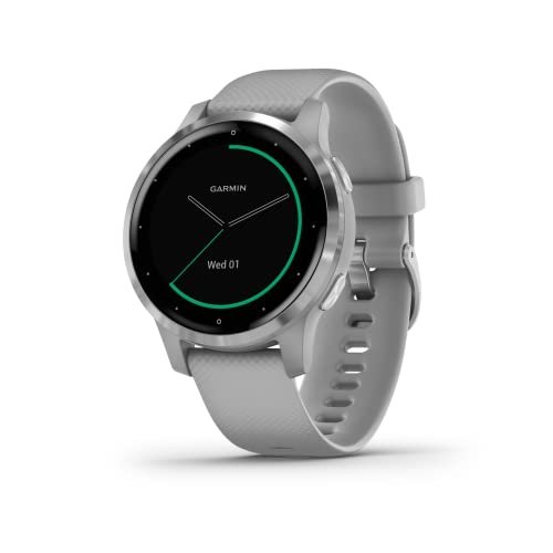 Garmin Vívoactive 4S, Reloj Inteligente con GPS, música, monitorización de la energía corporal, entrenamientos animados, pulsioximetría, puntuación de sueño y notificaciones del smartphone, Gris