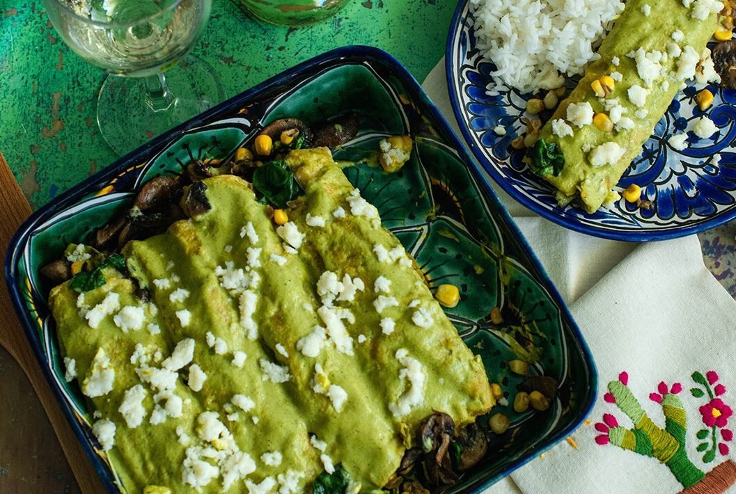 Desayunos vegetarianos. Enchiladas vegetarianas