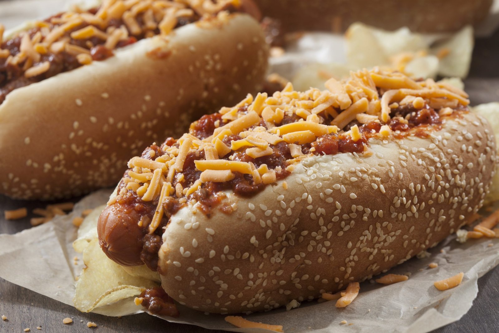 Hotdog con chili /botanas tex-mex