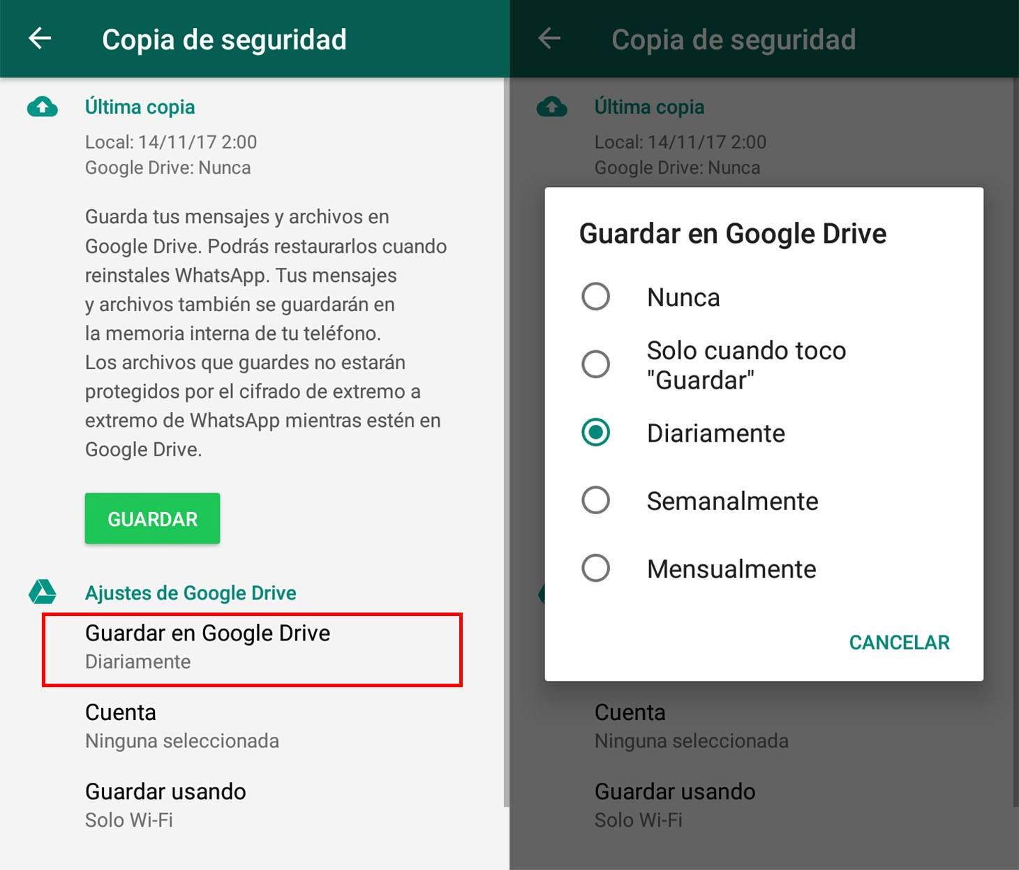 Las copias de seguridad se pueden configurar manual o automáticamente&nbsp;