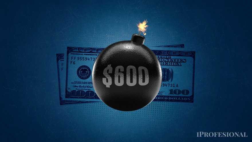 El dólar blue cerró este miércoles a $600, con lo cual marcó un nuevo récord