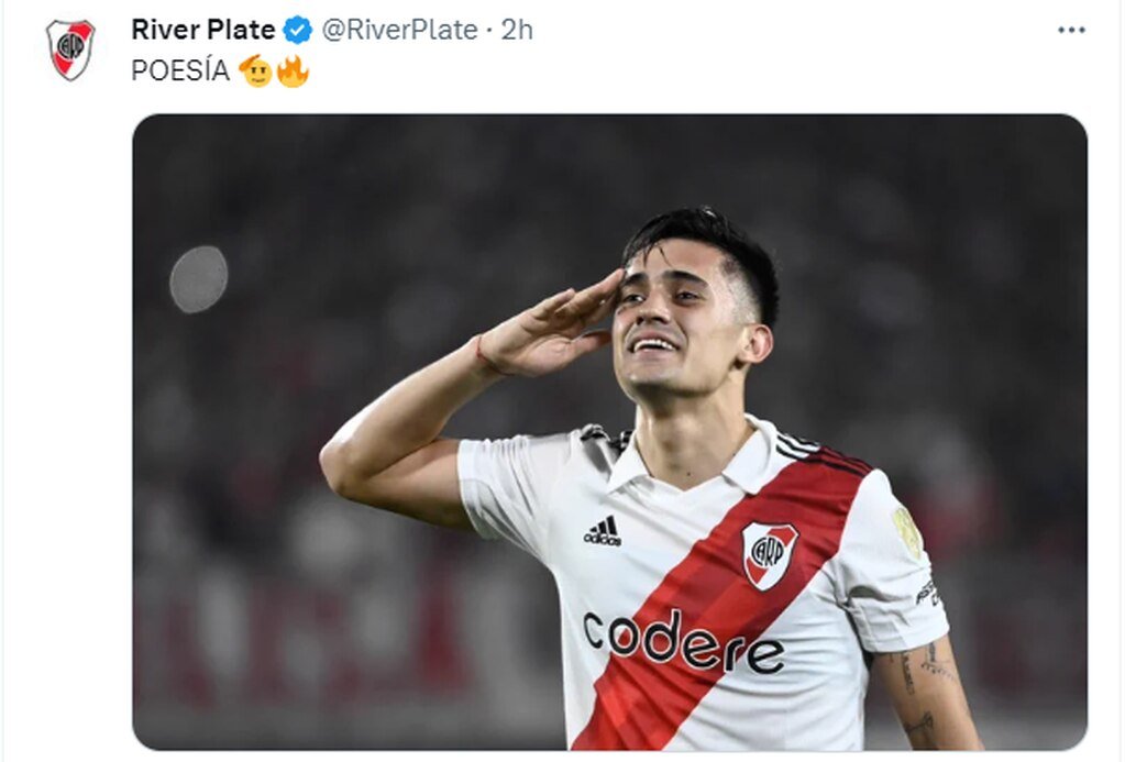 La cuenta oficial del Millonario se sumó a la locura de "poesía" tras la actuación de Solari
