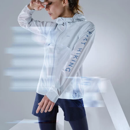 Chaqueta Impermeable De Montana Y Trekking Ultraligera Mujer Quechua Fh900 Gris 3