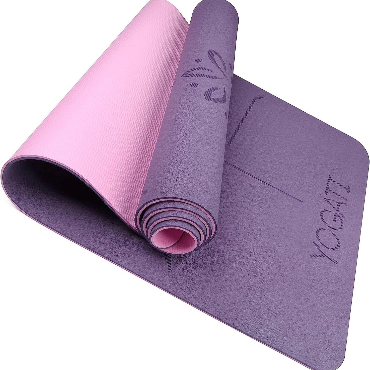 YOGATI Esterilla Yoga con correa de Transporte. Esterilla Yoga Antideslizante. Esterilla Fitness ideal para Gym o casa. Esterilla Pilates Gruesa. Esterilla Deporte para mujeres y hombres. Yoga Mat.