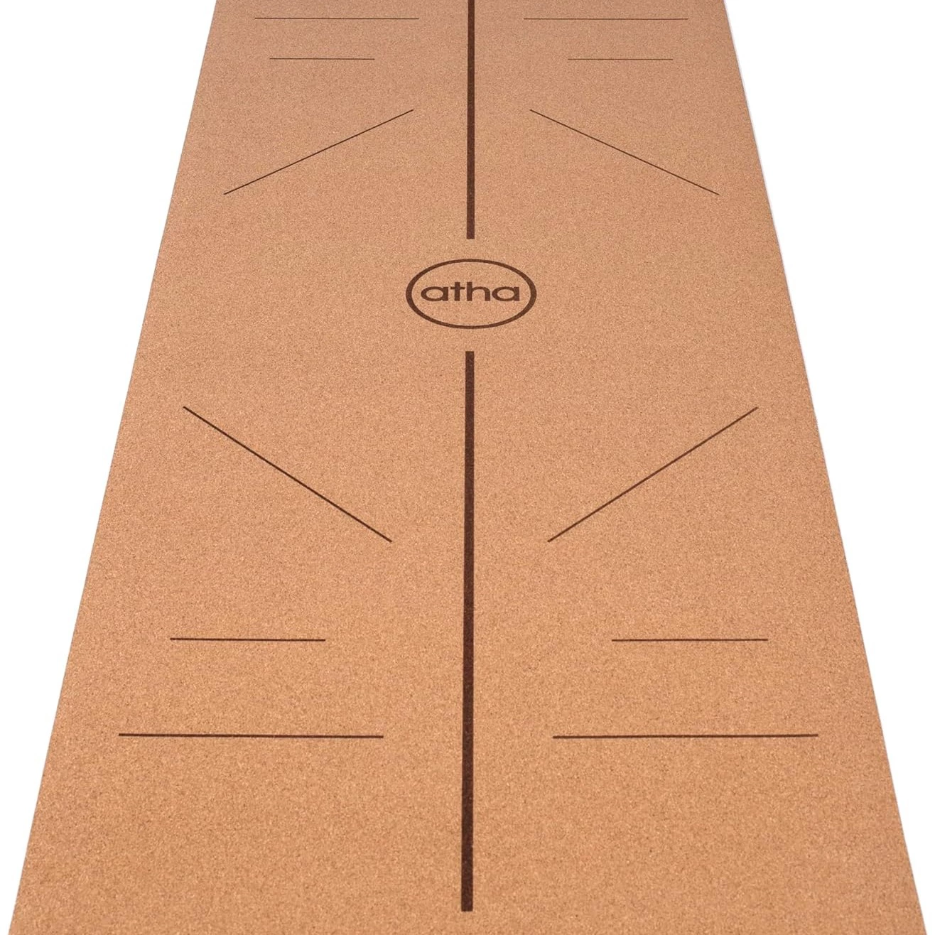 Esterilla de Yoga de corcho atha® CORK 4.2 mm | Corcho y Caucho Natural | Máxima Estabilidad y Adherencia Superior | Tamaño Extra Grande | Muy Resistente y Duradero | Incluye Cinta