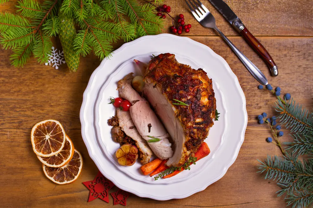 Guía para cocinar tiempos de horno pavo, pierna de cerdo, lomo