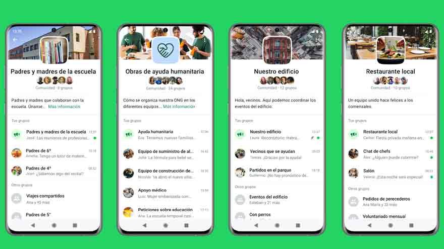 Ejemplos de comunidades de WhatsApp.