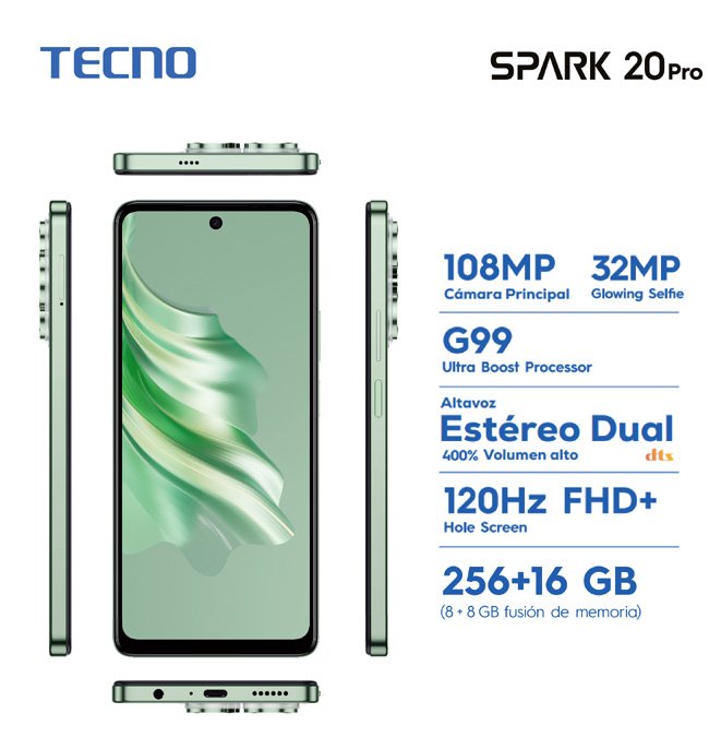 Características del Tecno Spark 20 Pro