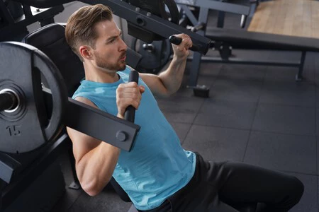 Young Handsome Man Exercising Gym Bodybuilding