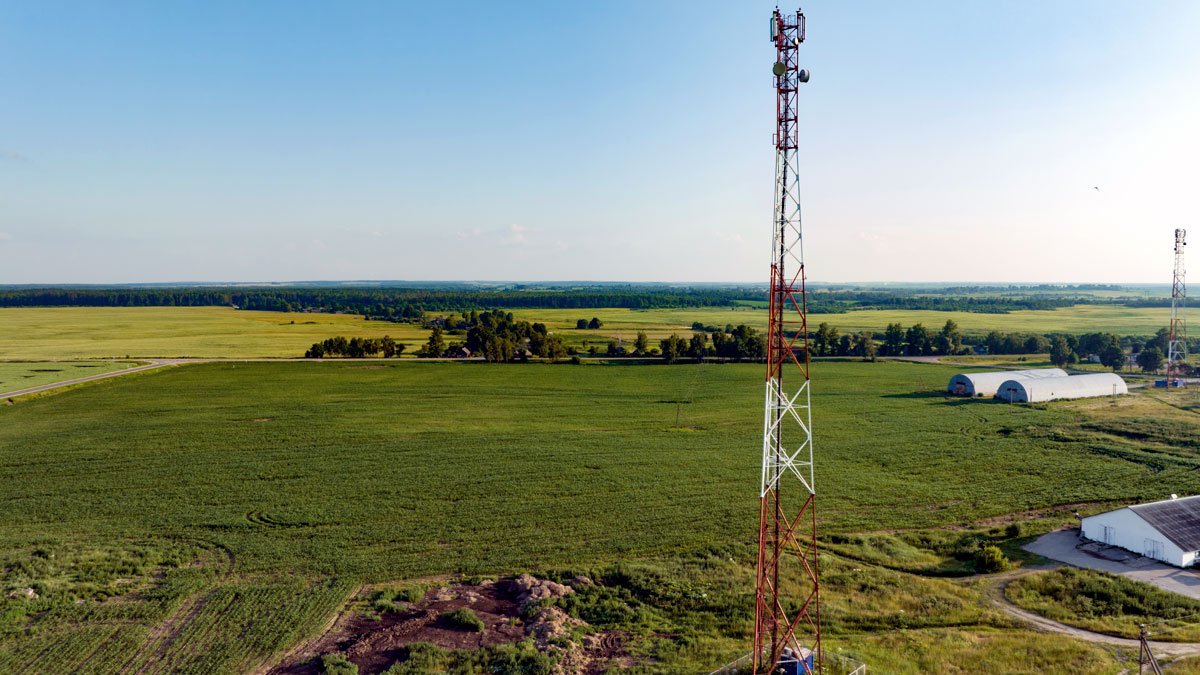 Torre de telecomunicaciones en el partido de Pergamino, Buenos Aires.