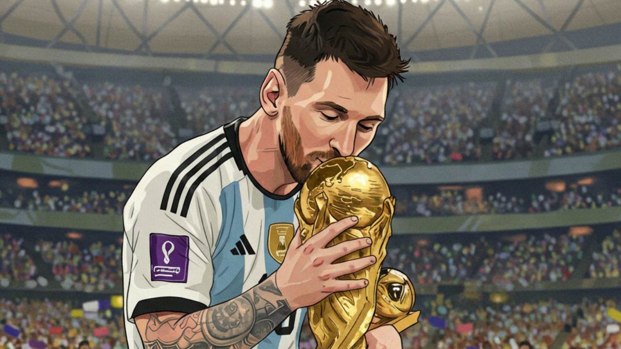Messi campeón del mundo, al estilo Ghibli