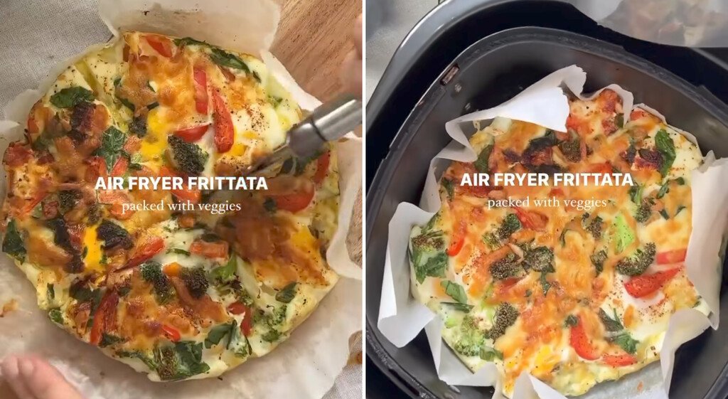 La receta de frittata súper fácil en freidora de aire, para un almuerzo o cena saludable
