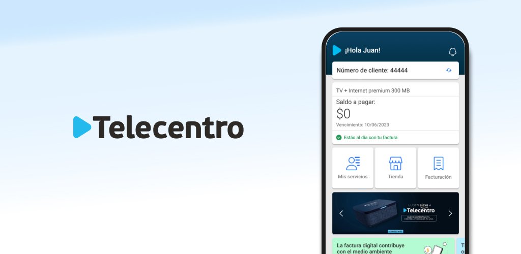 Aplicación de Telecentro en un celular.
