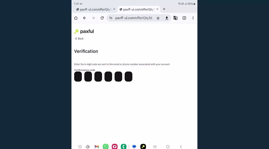 La página a la que redirigen los estafadores en Paxful