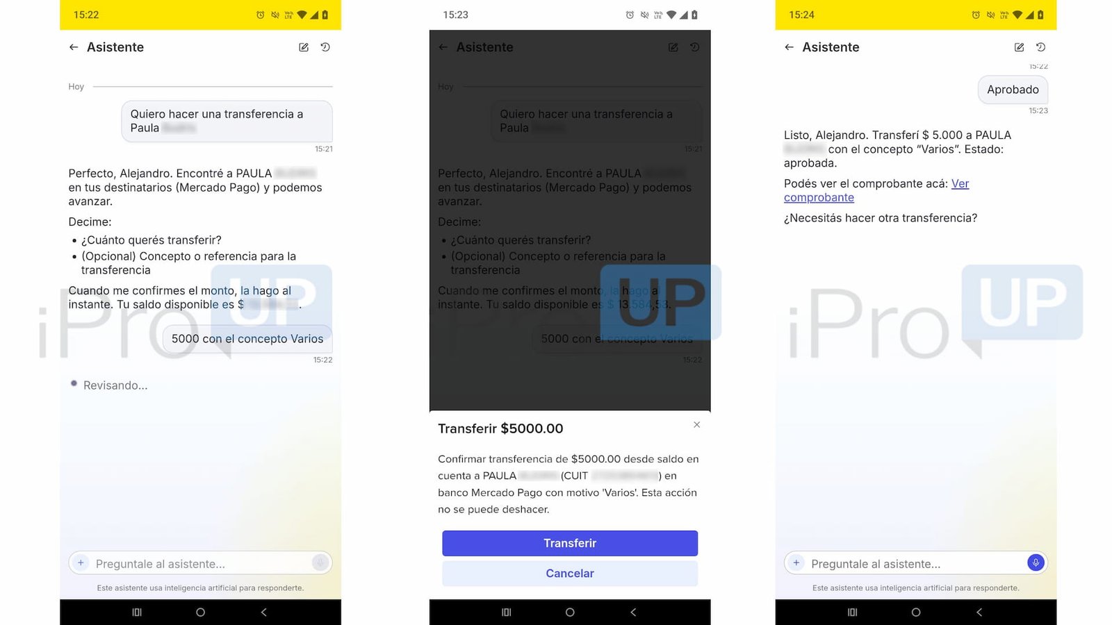 El asistente de Mercado Pago se puede usar con comando de voz