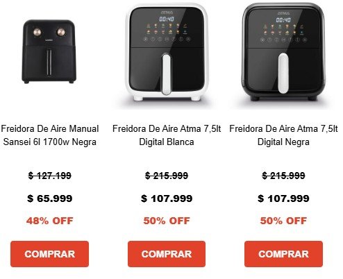 Newsan vende freidoras de aire a mitad de precio