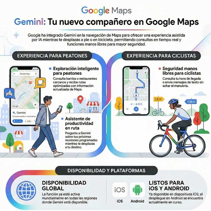 Nuevas funciones de Gemini en Google Maps.