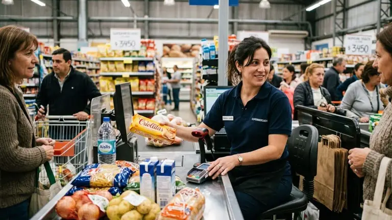 Cuánto cobra un cajero de supermercado en junio tras el aumento