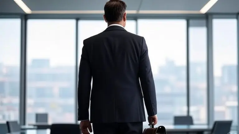 Imagen de una persona de negocios de espalda, en una oficina