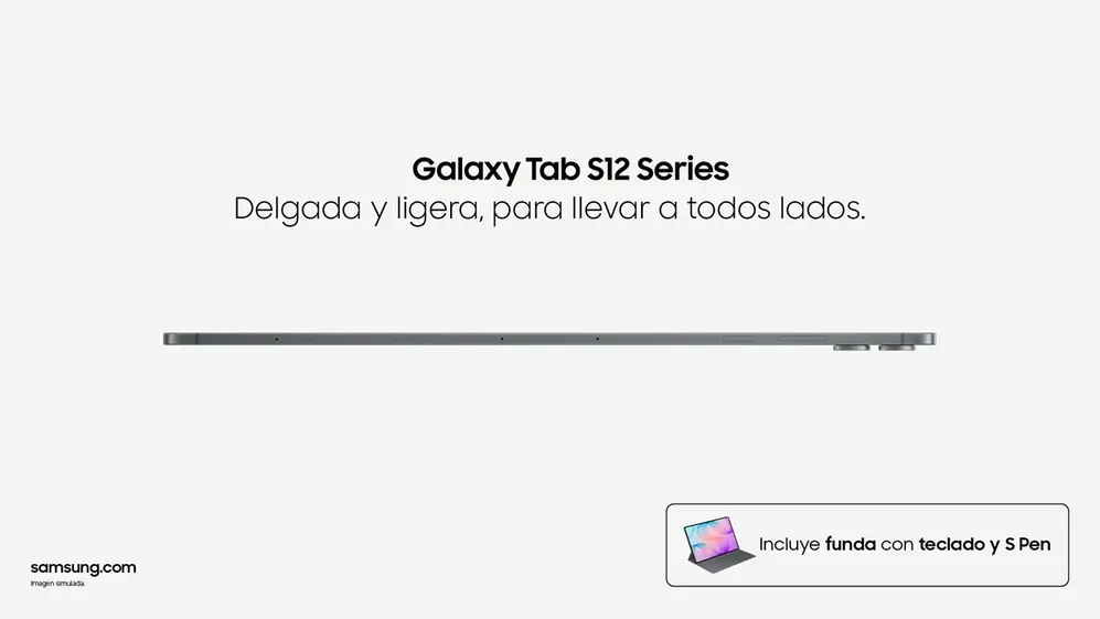 La nueva tablet de Samsung es más liviana y ligera, para transportarla fácilmente.